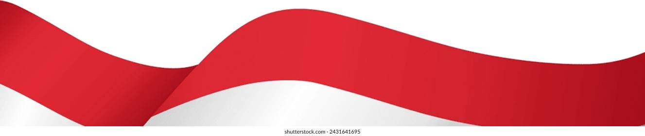 Monaco flag wave isolated on png or transparent background vector illustration.