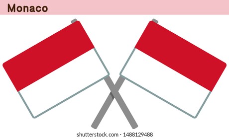 Monaco Flags Isolated on white Background. vector illustration.