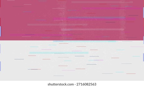 Vector Video de bandera de falla de Mónaco, distorsión dividida RGB, ilustración de marco abstracto digital