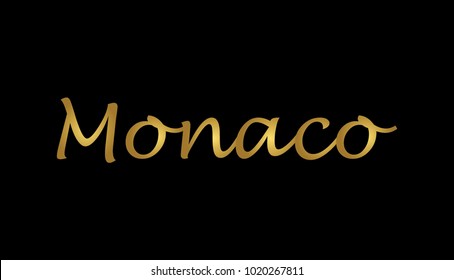 Monaco Gold Logo Type Writing