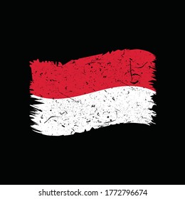 Monaco Grunge Distress Flags World countries Flags