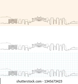 Monaco Hand Drawn Skyline