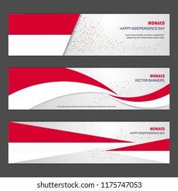 Monaco independence day abstract background design banner and flyer, postcard, landscape, celebration vector illustration