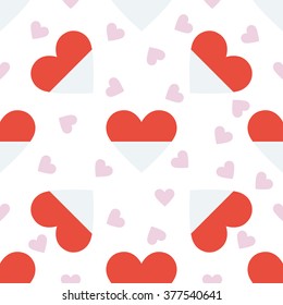 Monaco independence day seamless pattern. Patriotic country flag background. Monaco flag in the shape of heart. Vector seamless pattern.