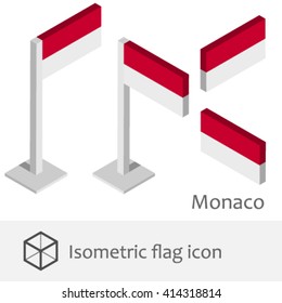 Monaco isometric flag icon