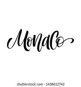 Monaco. Lettering. Vector illustration. Perfect design for greeting cards, posters, T-shirts, banners print invitations