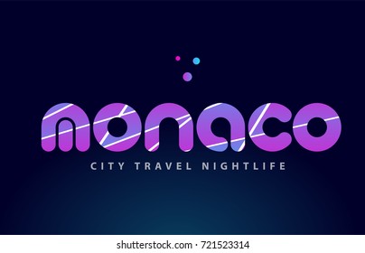 monaco logo text word typography design for european capital city with colored texture suitable for a brochure or print