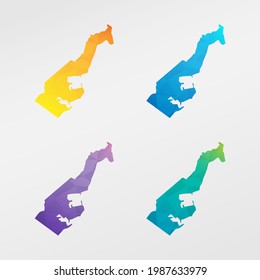 Monaco Low Poly Map Clip Art Design. Geometric Polygon Graphic National Icon. Vector Illustration Symbol.
