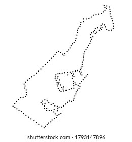 Monaco map abstract schematic from the black dots along the perimeter. Vector illustration.