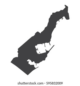 Monaco map in black on a white background. Vector illustration