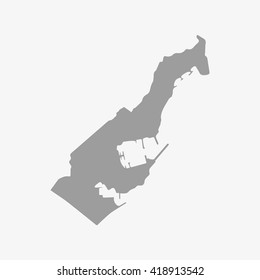 Monaco  map in gray on a white background