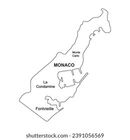 Monaco map ikon vector illustration design