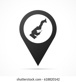 Monaco Map on location pin. Map pointer isolated on a white background.
Conceptual vector illustration.