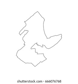 Monaco map on the white background. Vector illustration