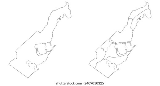 Monaco map. Map of Monaco in set