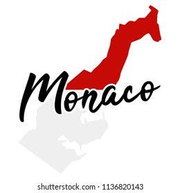 Monaco Map Silhouette Flag Button Vector Art Design Patriotic Symbol