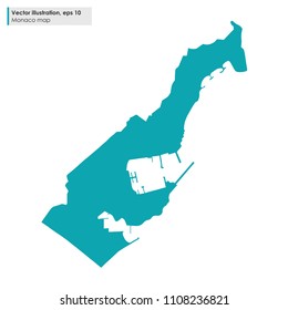 monaco map vector illustration on white background