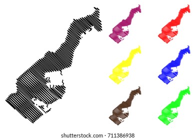 Monaco map vector illustration, scribble sketch Monaco