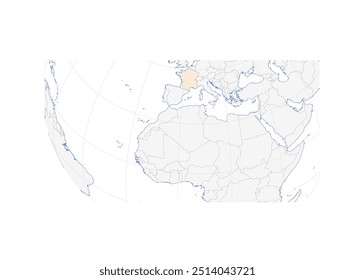 Monaco Map in Western Europe: Illustration of the Principality in Europe with Neighboring Nations