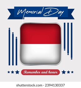 Monaco Memorial Day Vector Illustration