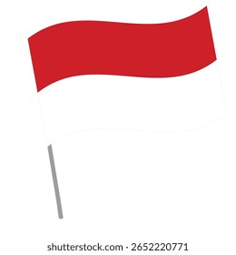 Bandeira nacional do Mônaco flutters com mastro