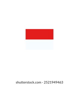 Monaco National Flag with Red and White Stripes. Vector icon design.