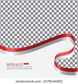 Monaco national flag ribbon stock vector