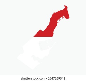 Monaco National Map with flag illustration