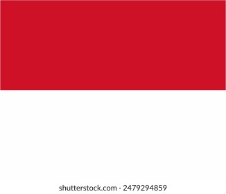 Monaco official flag vector with standard size and proportion. National flag emblem with accurate size and colors.