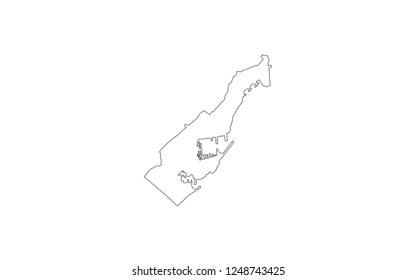 Monaco outline map country shape