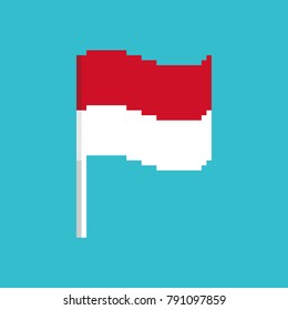 Monaco Pixel flag. Pixelated banner. political bit icon. Vector illustration