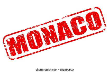 Monaco red stamp text on white
