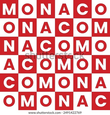 Monaco seamless pattern with a red and white plaid background like the colors of the Monaco flag