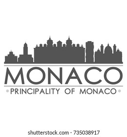 Monaco Skyline Silhouette Design City Vector Art Famous Buildings 