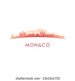 Monaco skyline silhouette. Vector design colorful illustration.