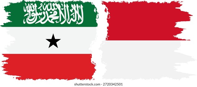 Conexión de banderas grunge de Mónaco y Somalilandia, Vector