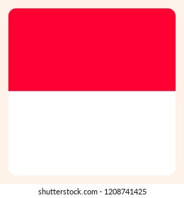 Botón de bandera cuadrada de Mónaco, señal de comunicación en medios sociales, icono comercial.