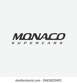 Monaco Super cars Modern minimal typography simple logo design