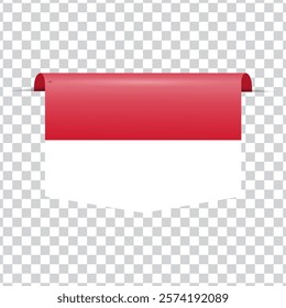 Monaco tag national flag with shadow