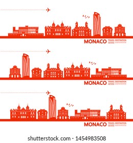 Monaco travel destination grand vector illustration.