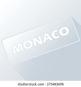 Monaco unique button for any design. Vector illustration