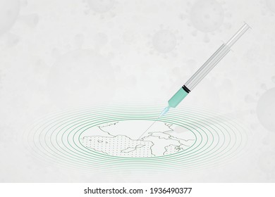 Monaco vaccination concept, vaccine injection in map of Monaco. Vaccine and vaccination against coronavirus, COVID-19. Vector template about Healthcare.