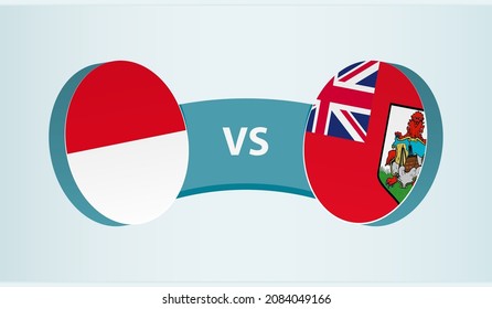 Monaco versus Bermuda, team sports competition concept. Round flag of countries.