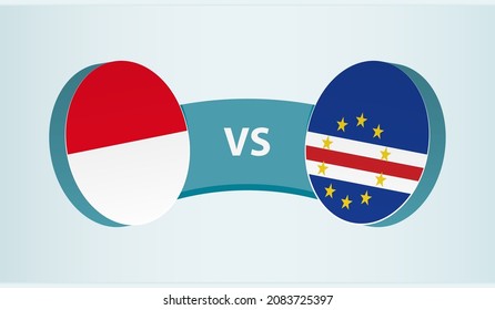 Mónaco versus Cabo Verde, concepto de competición deportiva de equipo. Bandera redonda de países.