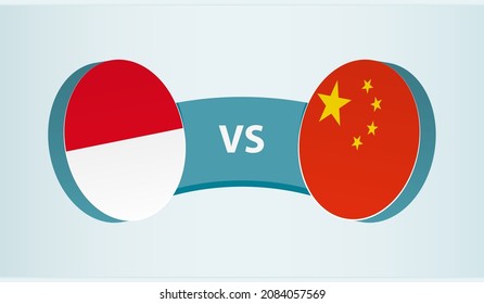 Monaco versus China, team sports competition concept. Round flag of countries.