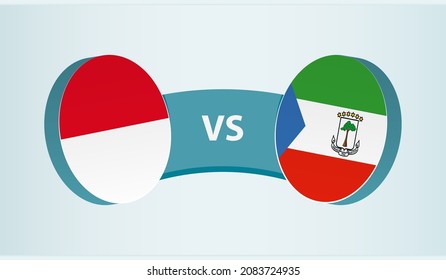 Monaco versus Equatorial Guinea, team sports competition concept. Round flag of countries.