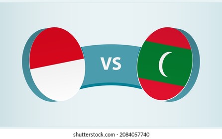 Monaco versus Maldives, team sports competition concept. Round flag of countries.