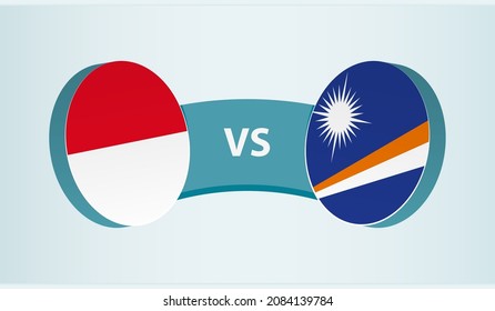 Monaco versus Marshall Islands, team sports competition concept. Round flag of countries.