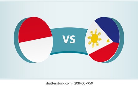 Monaco versus Philippines, team sports competition concept. Round flag of countries.