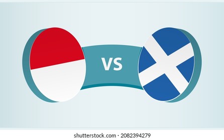 Monaco Versus Scotland, Team Sports Competition Concept. Round Flag Of Countries.